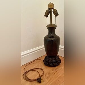 Antique Chinese cloisonné Lamp, potentially from Qing dynasty to 20th century.